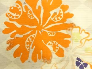 アンティーク　絽　海松模様刺繍名古屋帯